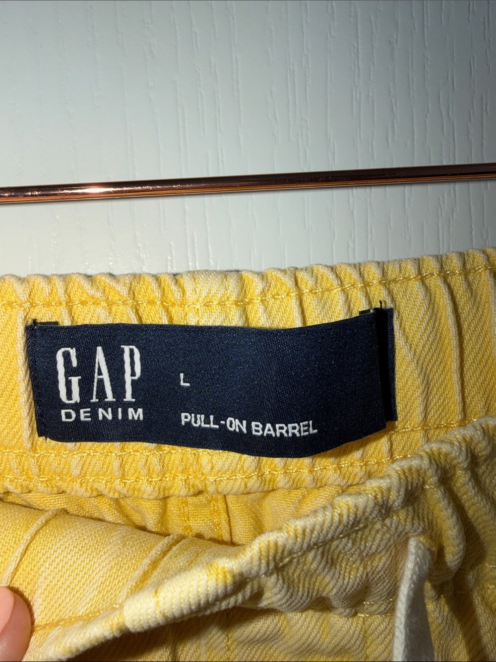 Gap Yellow pull on barrel Drawstring Casual Pants size large NWT - Picture 5 of 6